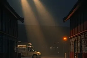 《夜航西飞》封面，夜空中掠过的机翼与星群